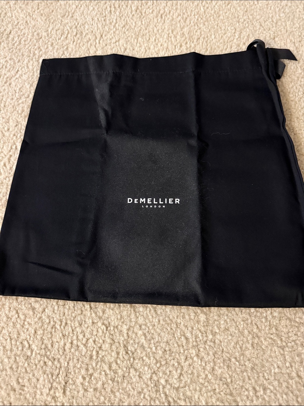 DeMellier Black Drawstring Logo Dust Bag